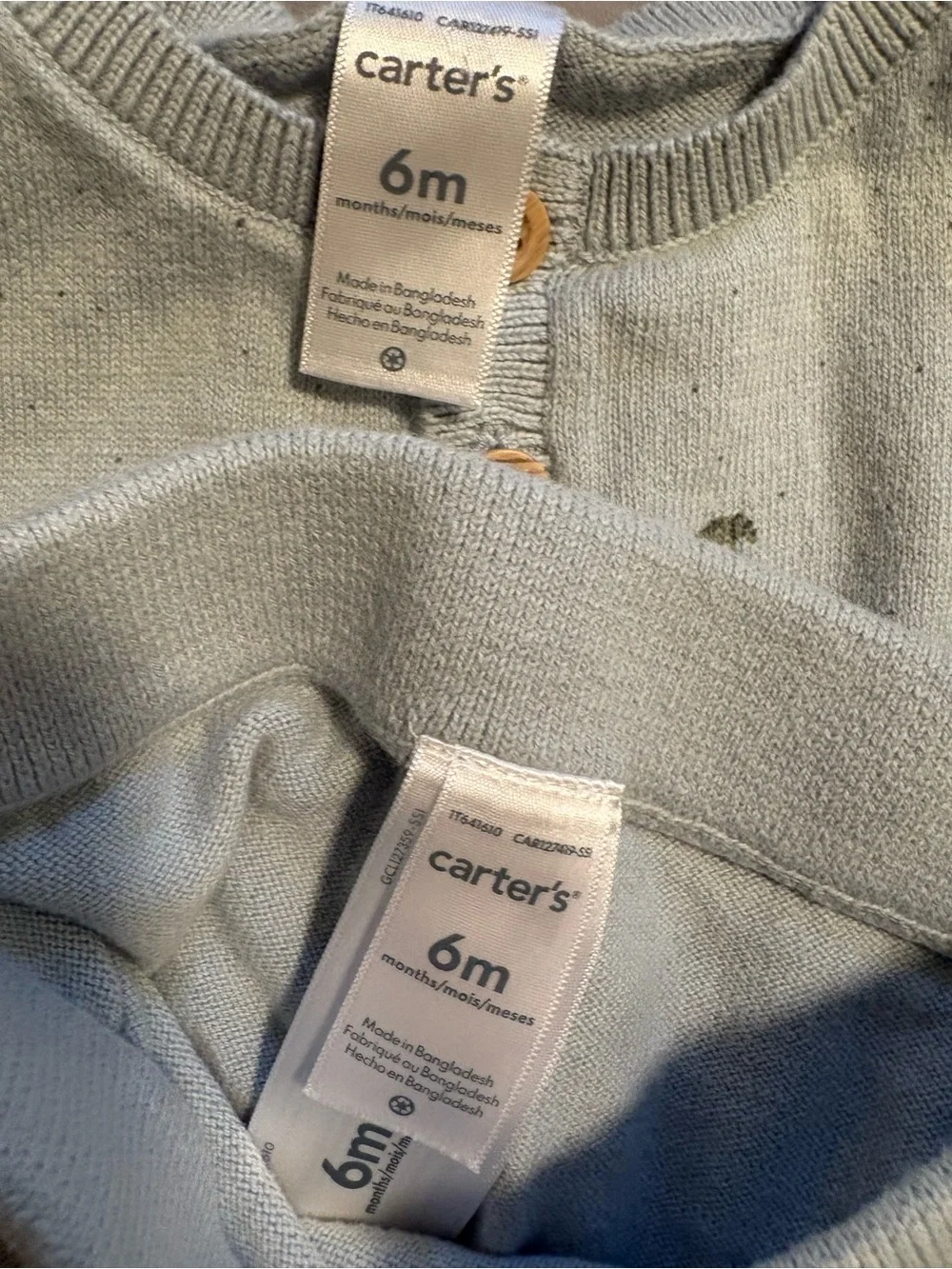 Carter’s 6M Blue Dino Sweater Set with Henley Buttons
